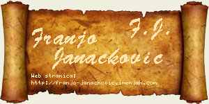 Franjo Janaćković vizit kartica